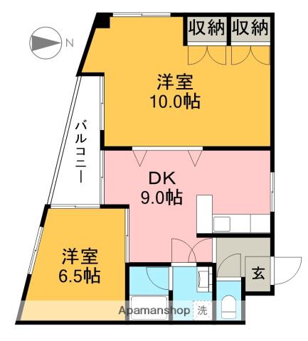 ドリームハウス3(2DK/3階)の間取り写真