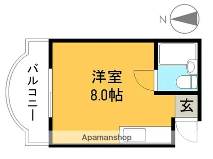 コーポ・ナカムラ(ワンルーム/3階)の間取り写真