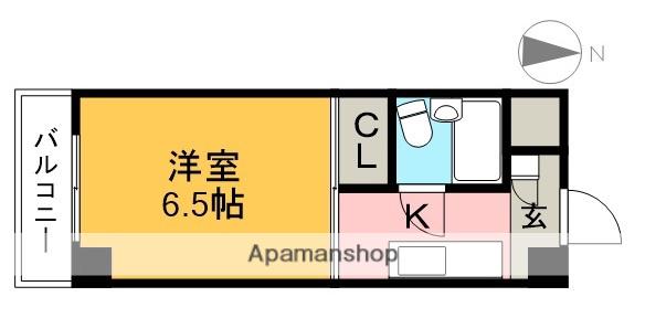 コーポ新田(1K/2階)の間取り写真