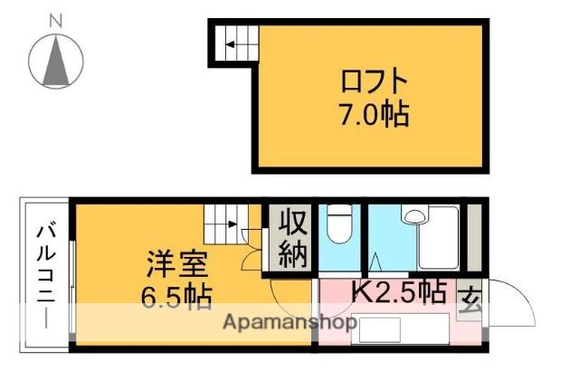 ハウス2000KUWANA(1K/4階)の間取り写真