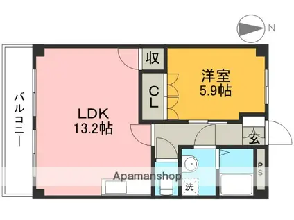 プルミエアリーナ(1LDK/1階)の間取り写真