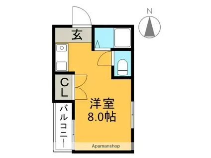 ハイツルネッサ楠(ワンルーム/4階)の間取り写真