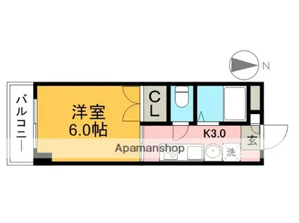 ピクシー高須(ワンルーム/4階)の間取り写真