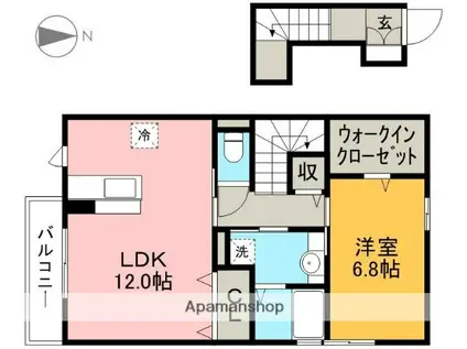 メゾン・シャルモンテ(1LDK/2階)の間取り写真