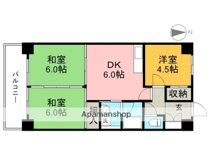 コーポ田中5号館(3DK/2階)の間取り写真