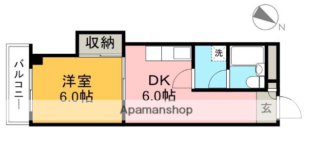 ドルフ高須(1DK/4階)の間取り写真