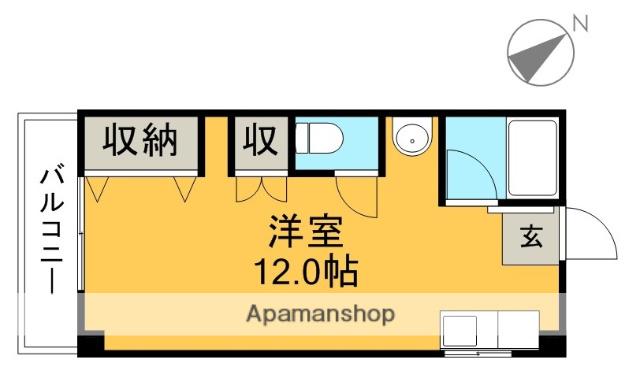 岩崎ハイツ(ワンルーム/2階)の間取り写真