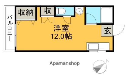 岩崎ハイツ(ワンルーム/4階)の間取り写真