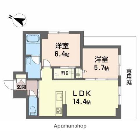 ベレオFUKATA(2LDK/1階)の間取り写真