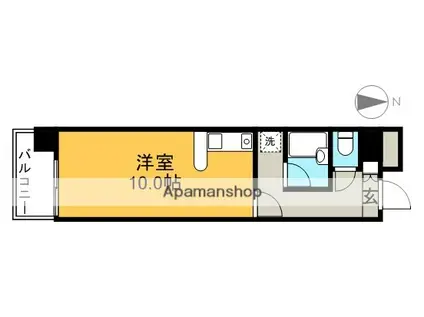 ラポール上町(ワンルーム/3階)の間取り写真