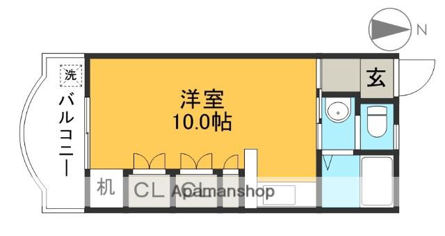とさでん交通後免線 高須駅(高知) 徒歩3分 5階建 築37年(ワンルーム/3階)の間取り写真