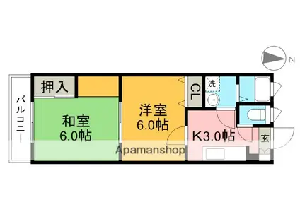 吉川マンション(2K/4階)の間取り写真