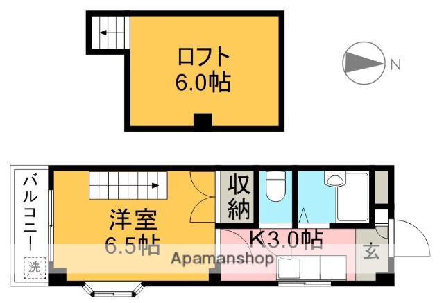 ピュア高須Ⅱ(1K/4階)の間取り写真