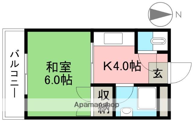 塚ノ原マンション(1K/3階)の間取り写真