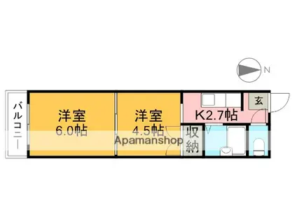 藤本マンション(2K/3階)の間取り写真