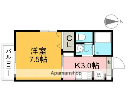 シャーメゾン・ソレイユA棟(1K/1階)の間取り写真