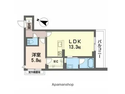 ベレオFUKATA(1LDK/2階)の間取り写真