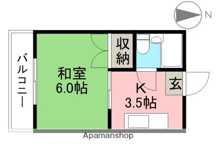 桜井コーポ(1K/3階)の間取り写真