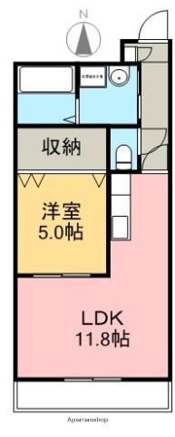 ルガーノ(1LDK/2階)の間取り写真