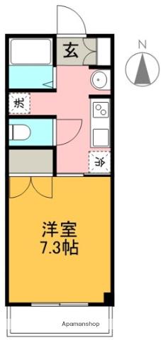 マンションつくし野(1K/3階)の間取り写真