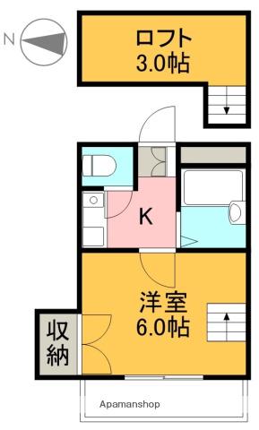 STハウスⅡ(1K/1階)の間取り写真