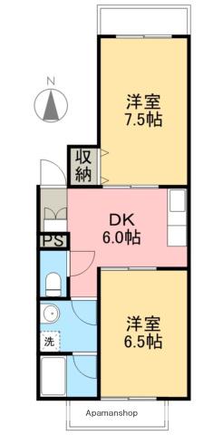 東の丸マンション(2DK/4階)の間取り写真