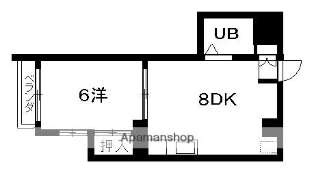 しらさぎマンションⅡ(1DK/2階)の間取り写真