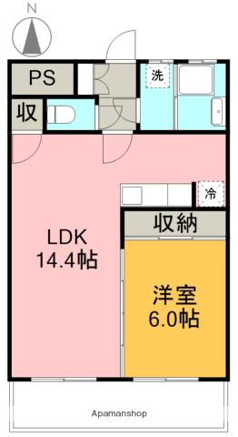 N&A APARTMENT(1LDK/6階)の間取り写真