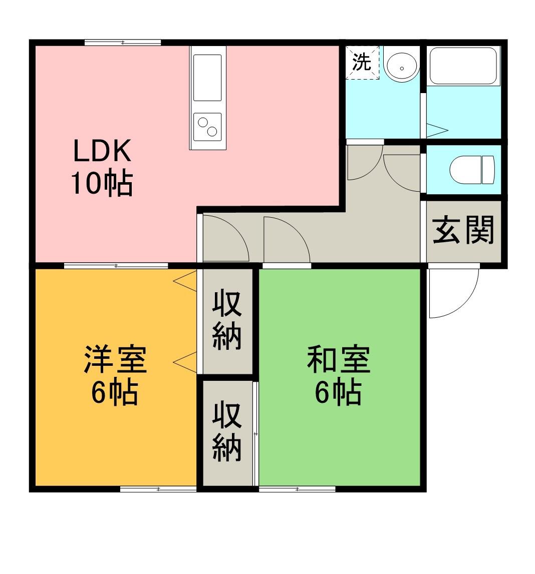 エクレール(2LDK/2階)の間取り写真