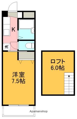 メゾンドエマイユ(1K/5階)の間取り写真