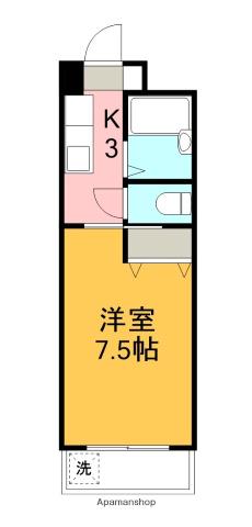 メゾンドエマイユ(ワンルーム/3階)の間取り写真