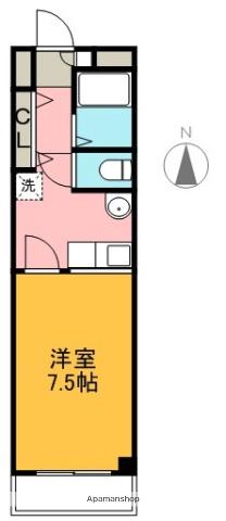 ノワール北新田(1K/2階)の間取り写真