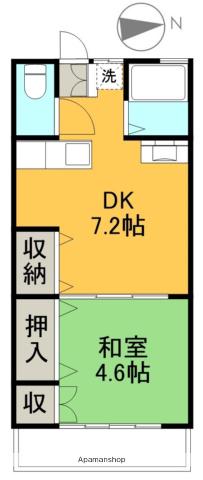 日の出マンション(1DK/3階)の間取り写真