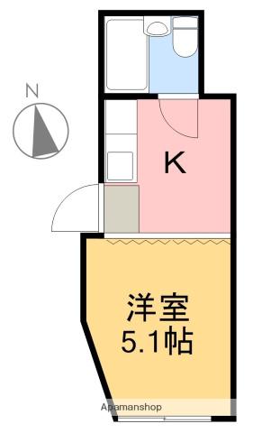 コーポ新田(1K/1階)の間取り写真