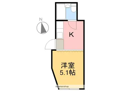 コーポ新田(1K/1階)の間取り写真