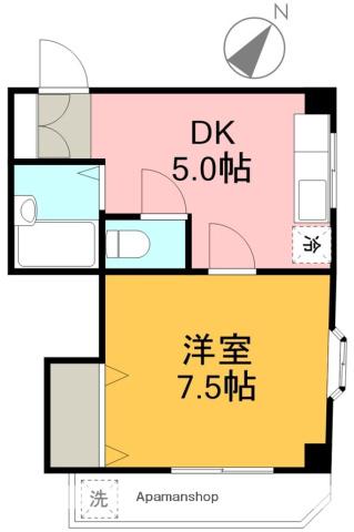 マンション・ターラ(1DK/4階)の間取り写真