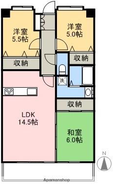 フォルツ南御座(3LDK/8階)の間取り写真