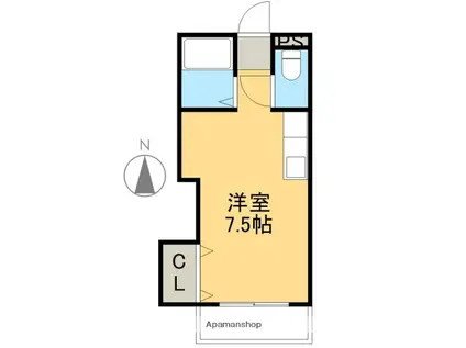 第五前田荘(ワンルーム/3階)の間取り写真