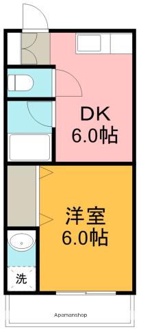 ドリームハウス(1DK/3階)の間取り写真