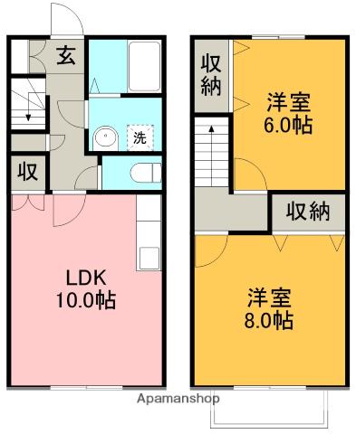 クレセール(2LDK/1階)の間取り写真