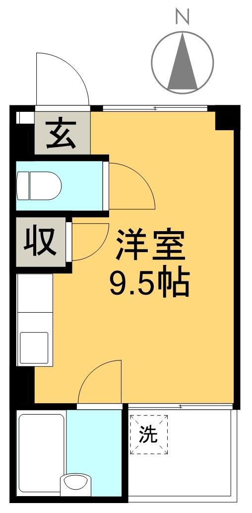 ノースリバー1(ワンルーム/4階)の間取り写真