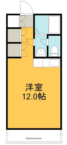 とさでん交通後免線 知寄町三丁目駅 徒歩5分 11階建 築36年(ワンルーム/10階)の間取り写真