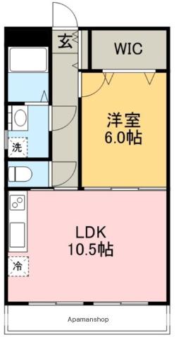マリベールアスカⅡ(1LDK/2階)の間取り写真