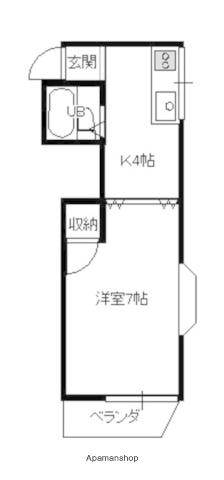 コーポ青空(1K/2階)の間取り写真
