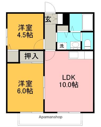 カーサ150(2LDK/2階)の間取り写真