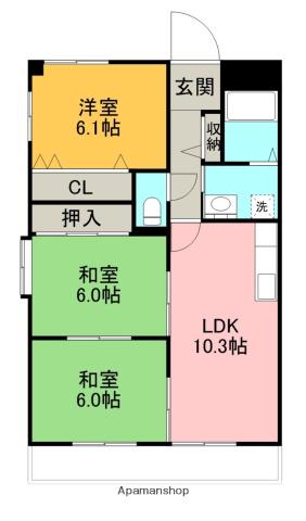 ヴィラ・トリニティ(3LDK/4階)の間取り写真