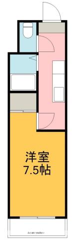 ピュアコート高須(1K/2階)の間取り写真