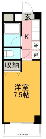 メゾン・ド・カフェイユ(1K/4階)の間取り写真