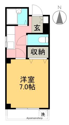 ラ・メール知寄(1K/2階)の間取り写真