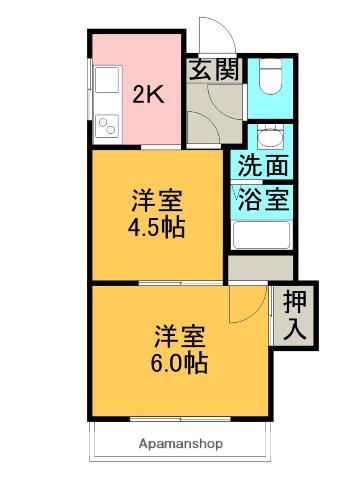 ルーカス高須(2K/10階)の間取り写真